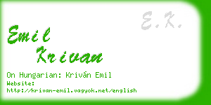 emil krivan business card